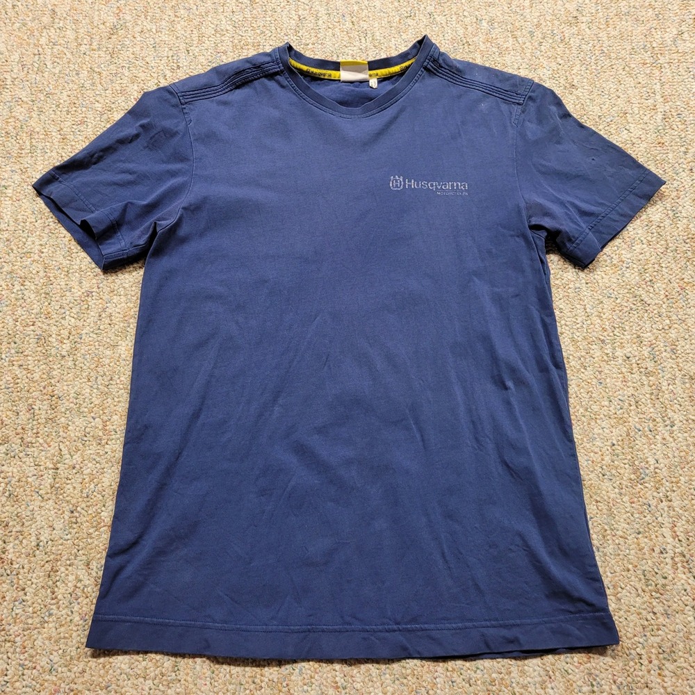 Husqvarna Motorcycles Shirt Mens Medium Blue Graphic Tee‎ Distressed Moto Biker